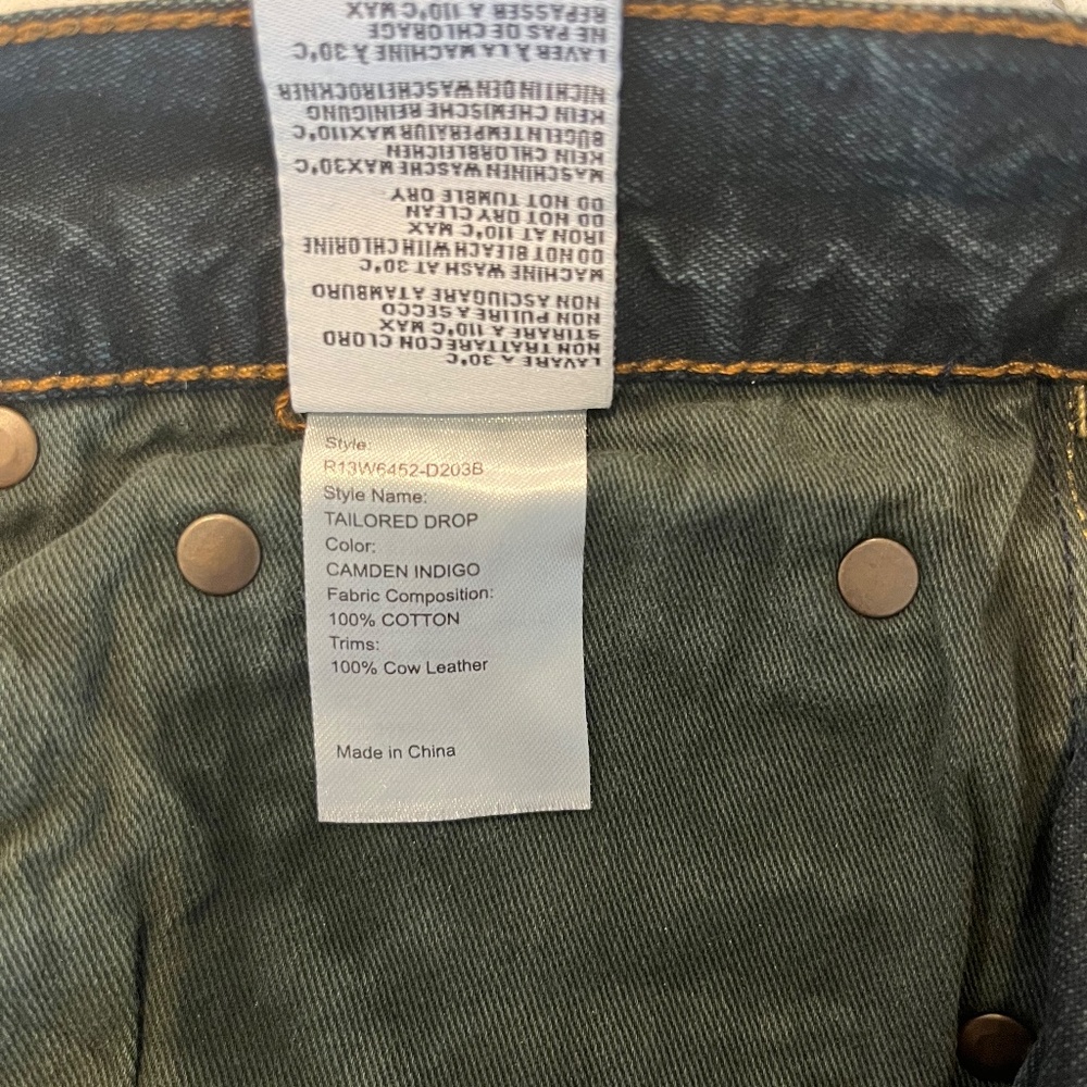 R13 Tailored Drop jeans in Camden Indigo size 28 - Picture 10 of 10